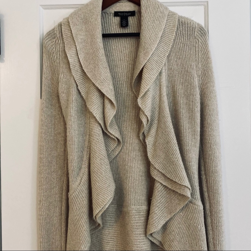 Ruffled open cardigan